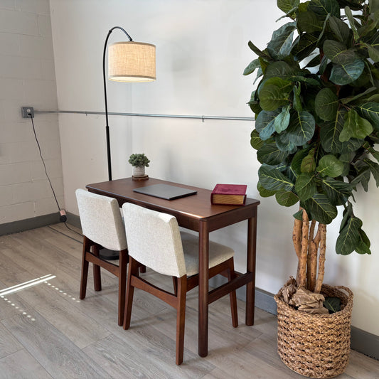 Article Nosh Dining Chair - Walnut And Chalk Article Gray & Heidi 43.5" Console Desk - Walnut