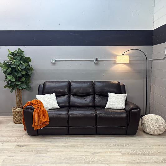 Carey Leather Power Reclining Sofa with Power Headrests