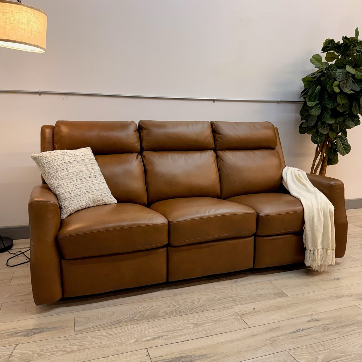 Thorton Leather Power Reclining Sofa - Brown