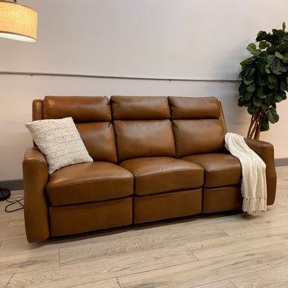 Thorton Leather Power Reclining Sofa - Brown
