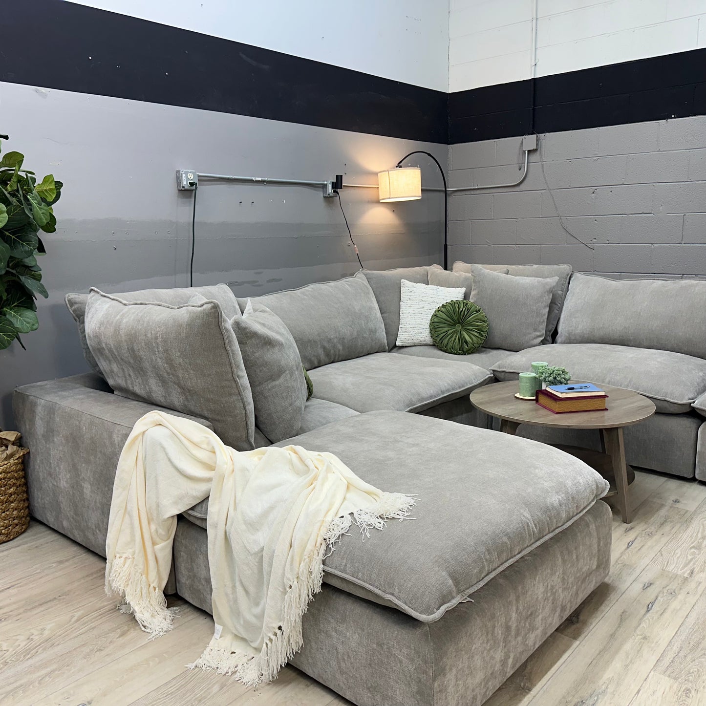 Sereen 6-piece Fabric Modular Sectional, Taupe