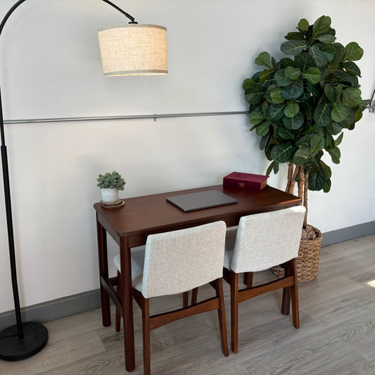 Article Nosh Dining Chair - Walnut And Chalk Article Gray & Heidi 43.5" Console Desk - Walnut