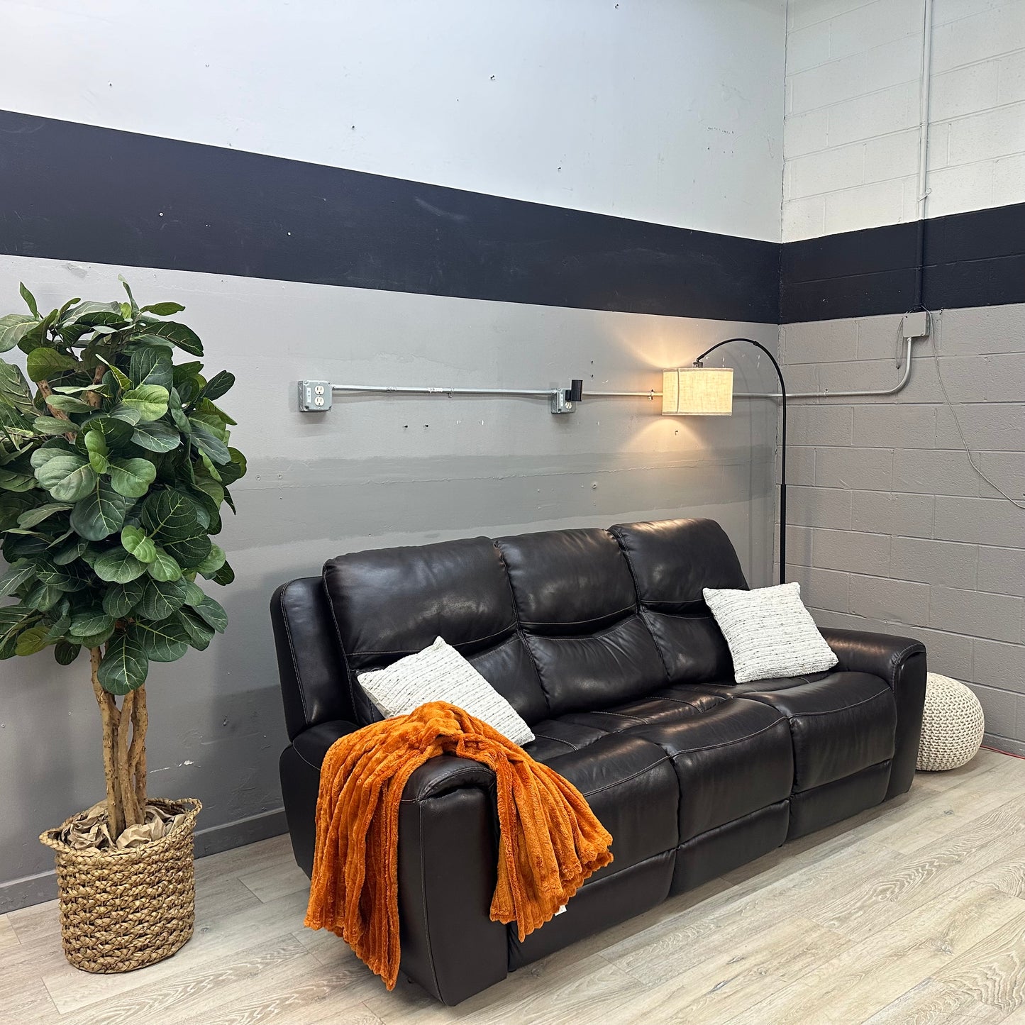 Carey Leather Power Reclining Sofa with Power Headrests