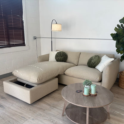 Article Leigh 86" Reversible Storage Sofa Bed Sectional - Silver Taupe