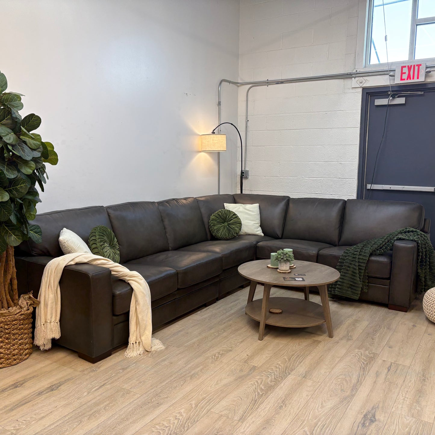 Luca 4-piece Top Grain Leather Sectional