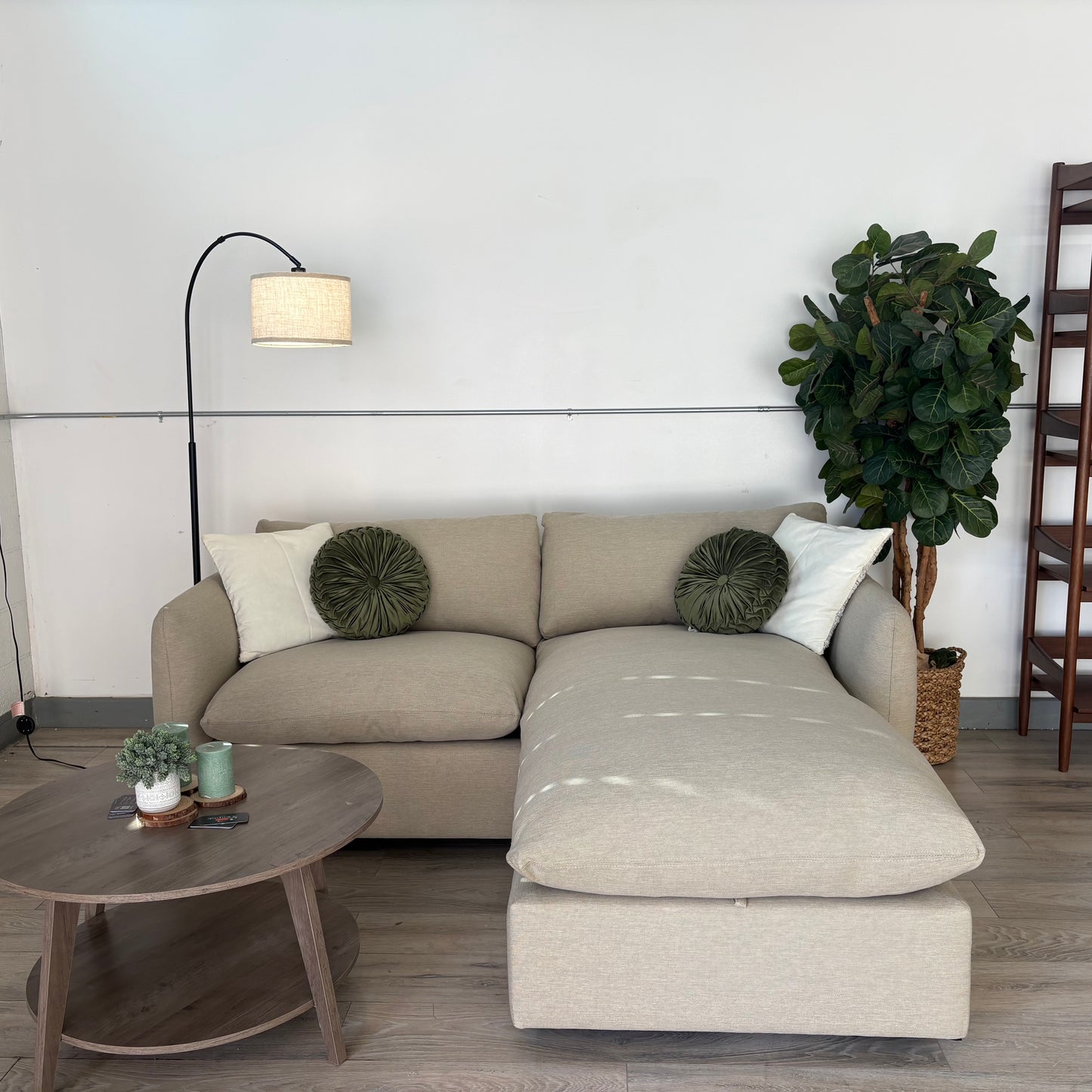 Article Leigh 86" Reversible Storage Sofa Bed Sectional - Silver Taupe