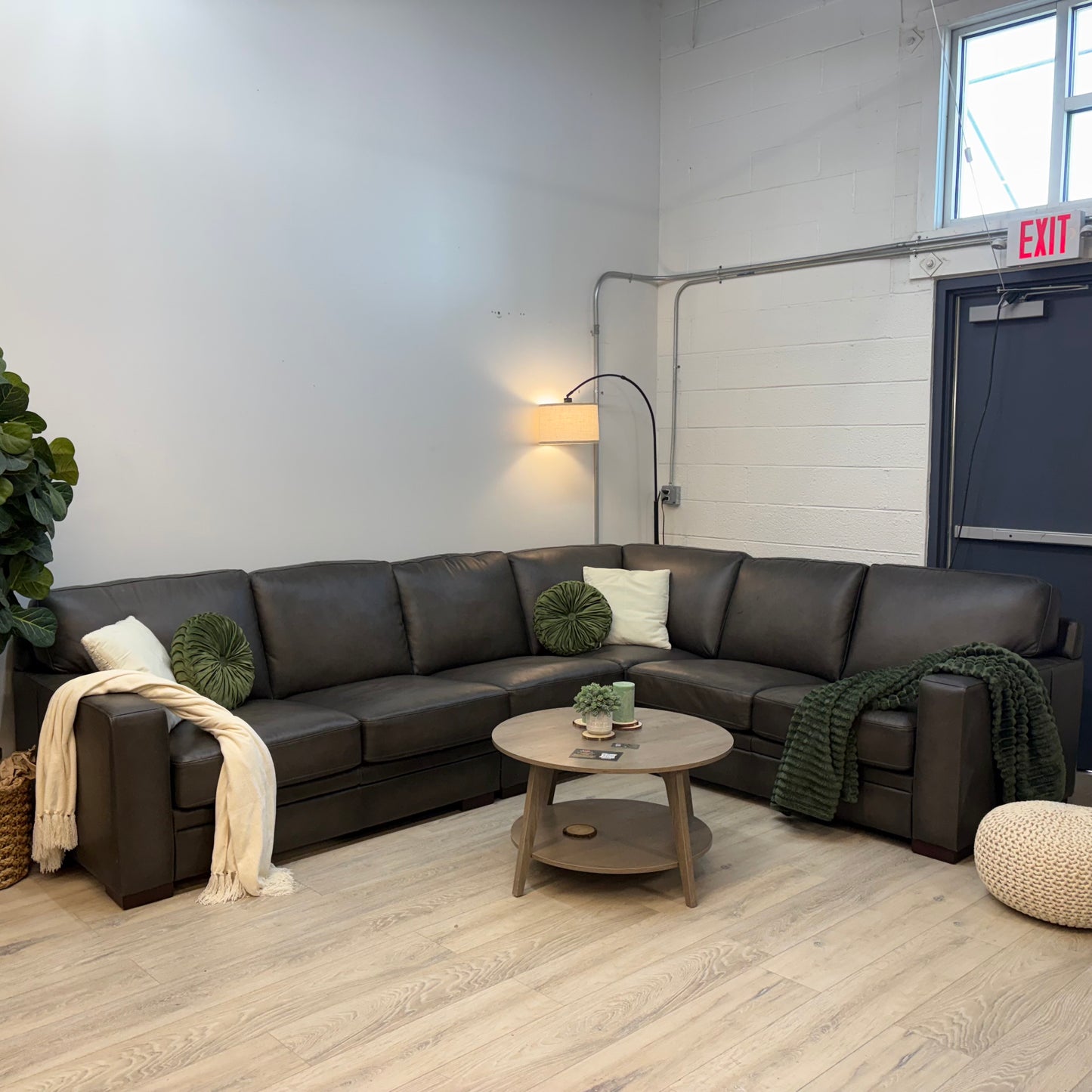 Luca 4-piece Top Grain Leather Sectional