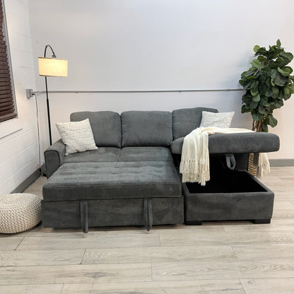 Kendale Sleeper Sofa with Storage Chaise - Gray