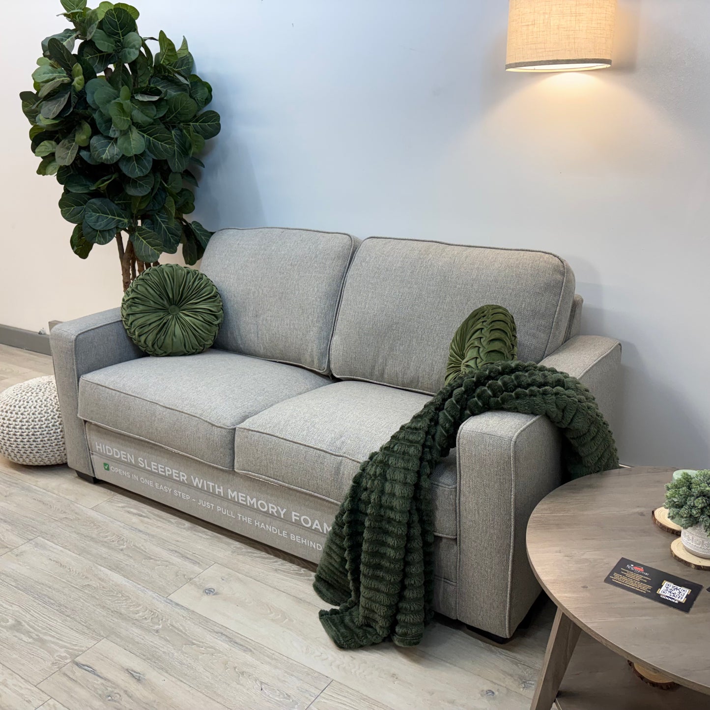 Rosie Fabric Sleeper Sofa with Memory Foam Mattress