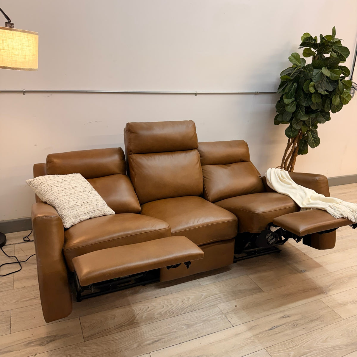Thorton Leather Power Reclining Sofa - Brown