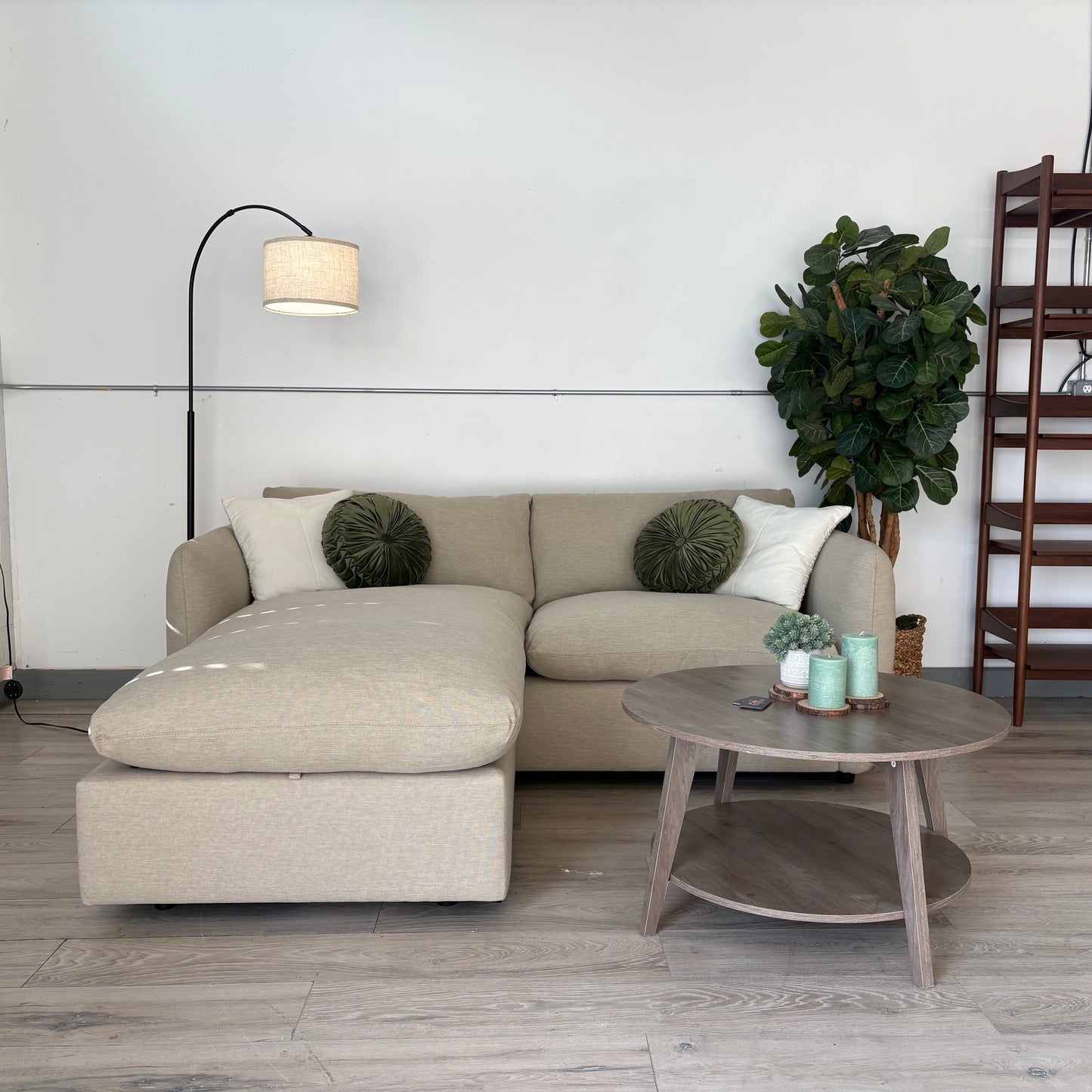 Article Leigh 86" Reversible Storage Sofa Bed Sectional - Silver Taupe