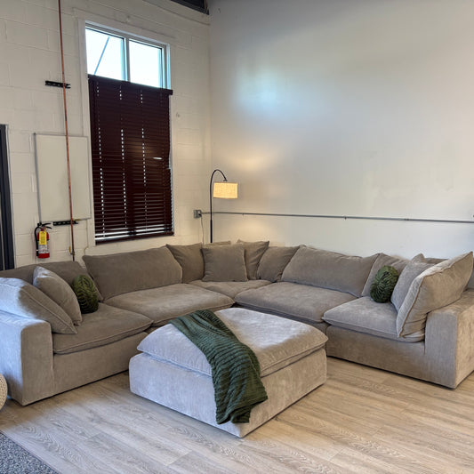 Customer Return Sereen 6-piece Fabric Modular Sectional, Taupe
