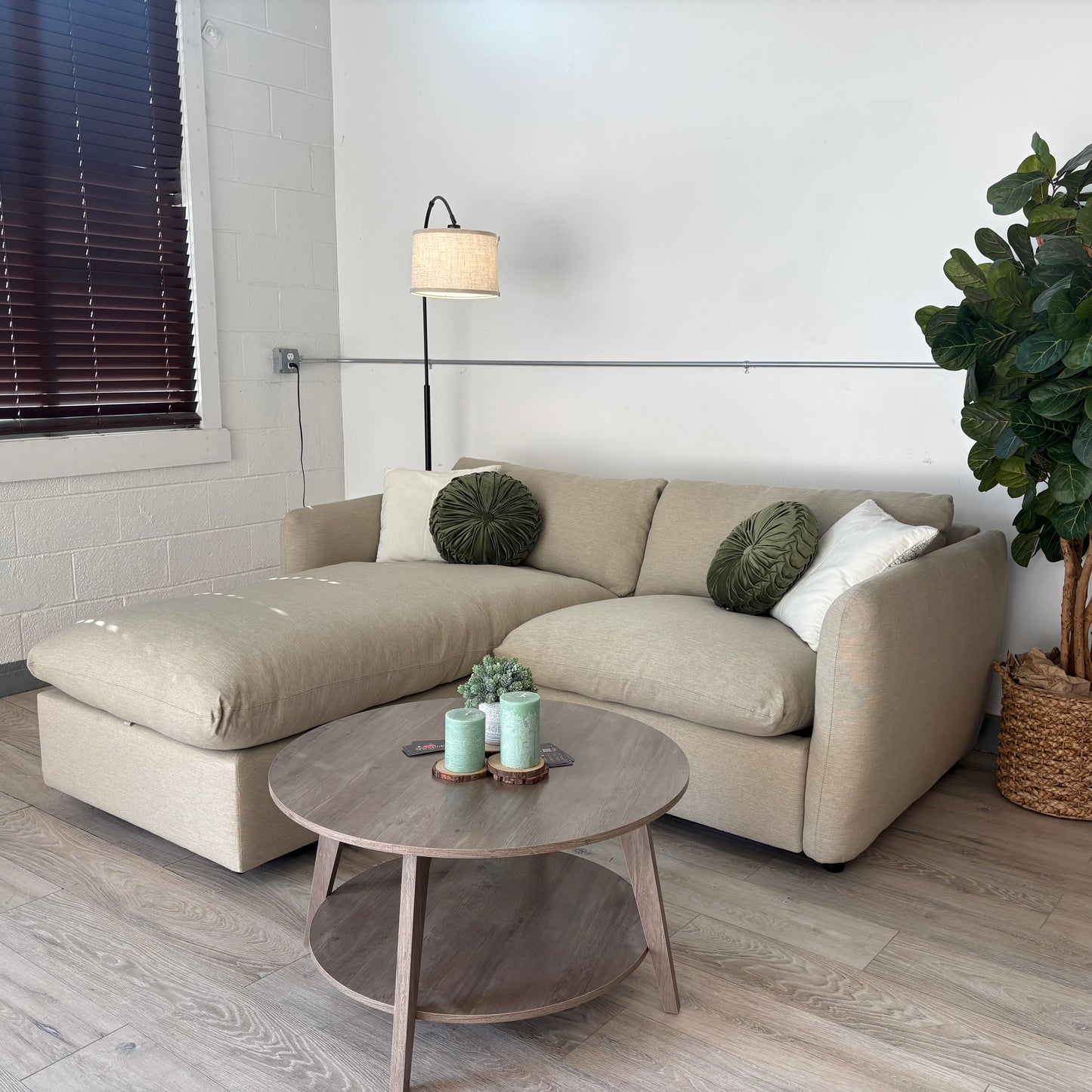 Article Leigh 86" Reversible Storage Sofa Bed Sectional - Silver Taupe
