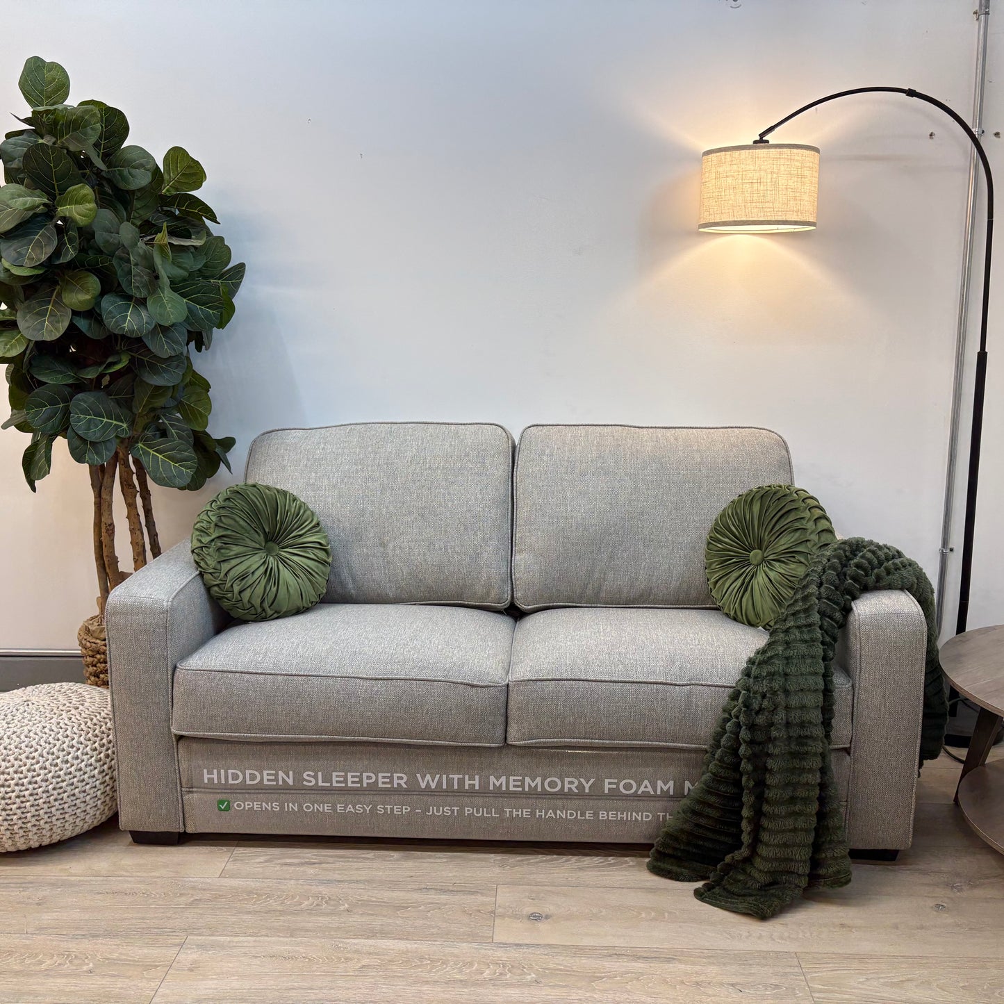 Rosie Fabric Sleeper Sofa with Memory Foam Mattress