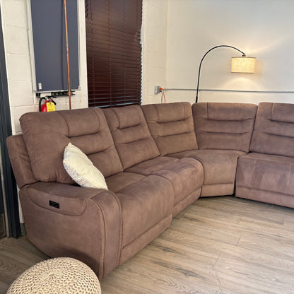 Barcalounger Carmelo Fabric Power Reclining Sectional with Power Headrests