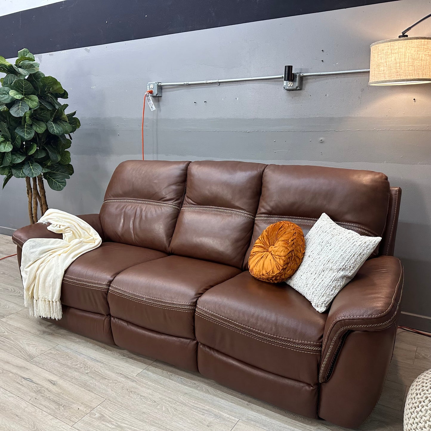 Oliver Leather Power Reclining Sofa with Power Headrests