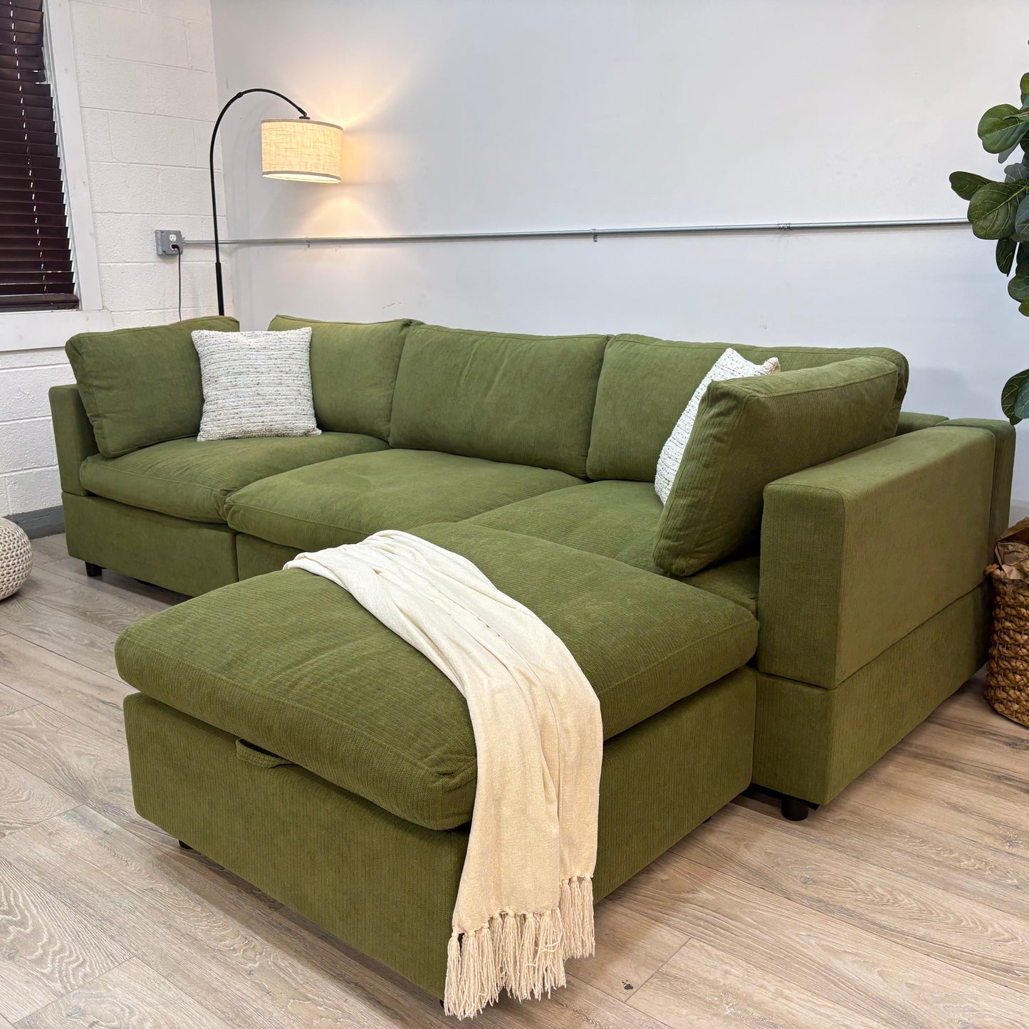 My Comfy Couches - 4 Piece Olive Green Set