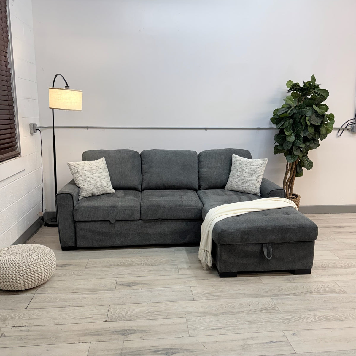 Kendale Sleeper Sofa with Storage Chaise - Gray