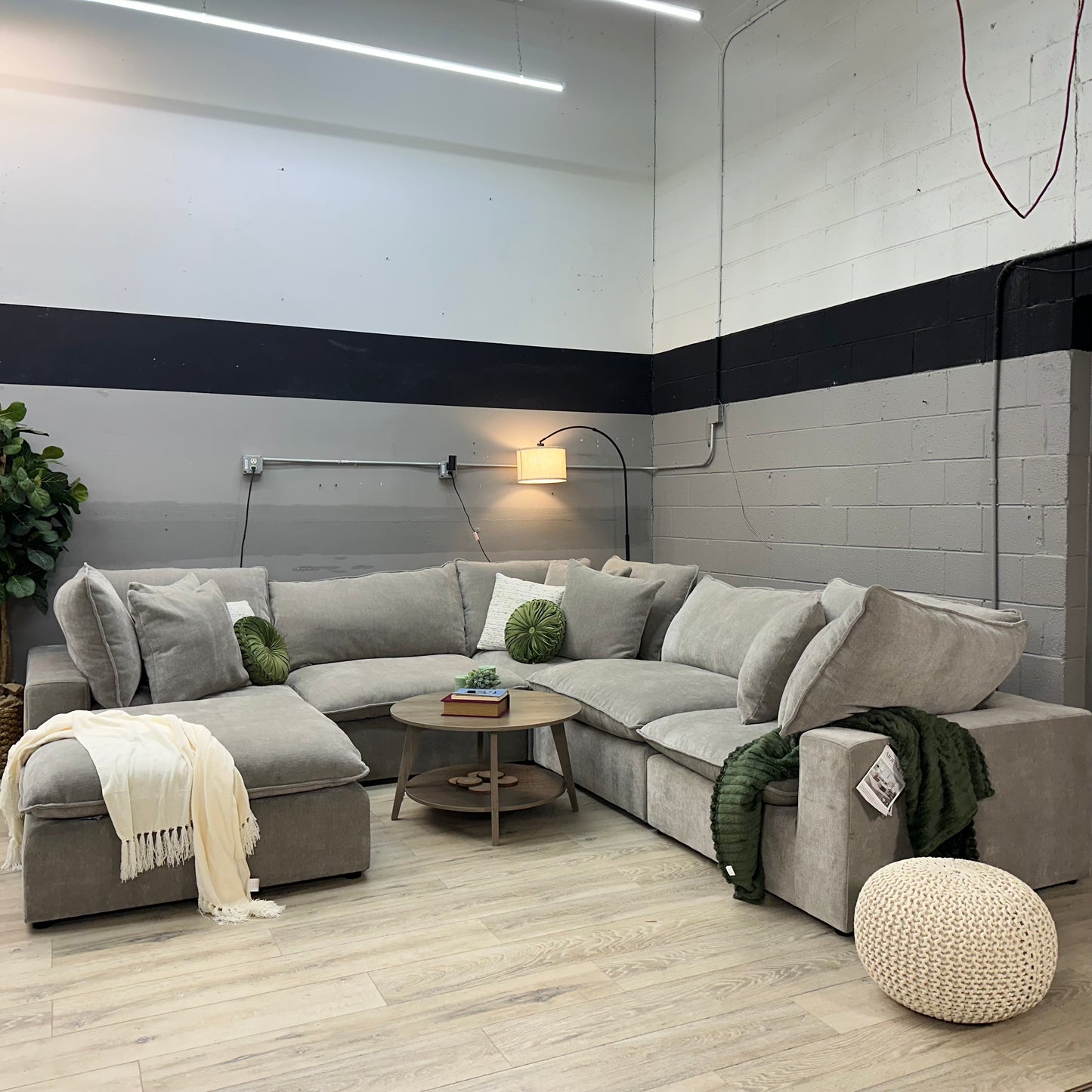 Sereen 6-piece Fabric Modular Sectional, Taupe