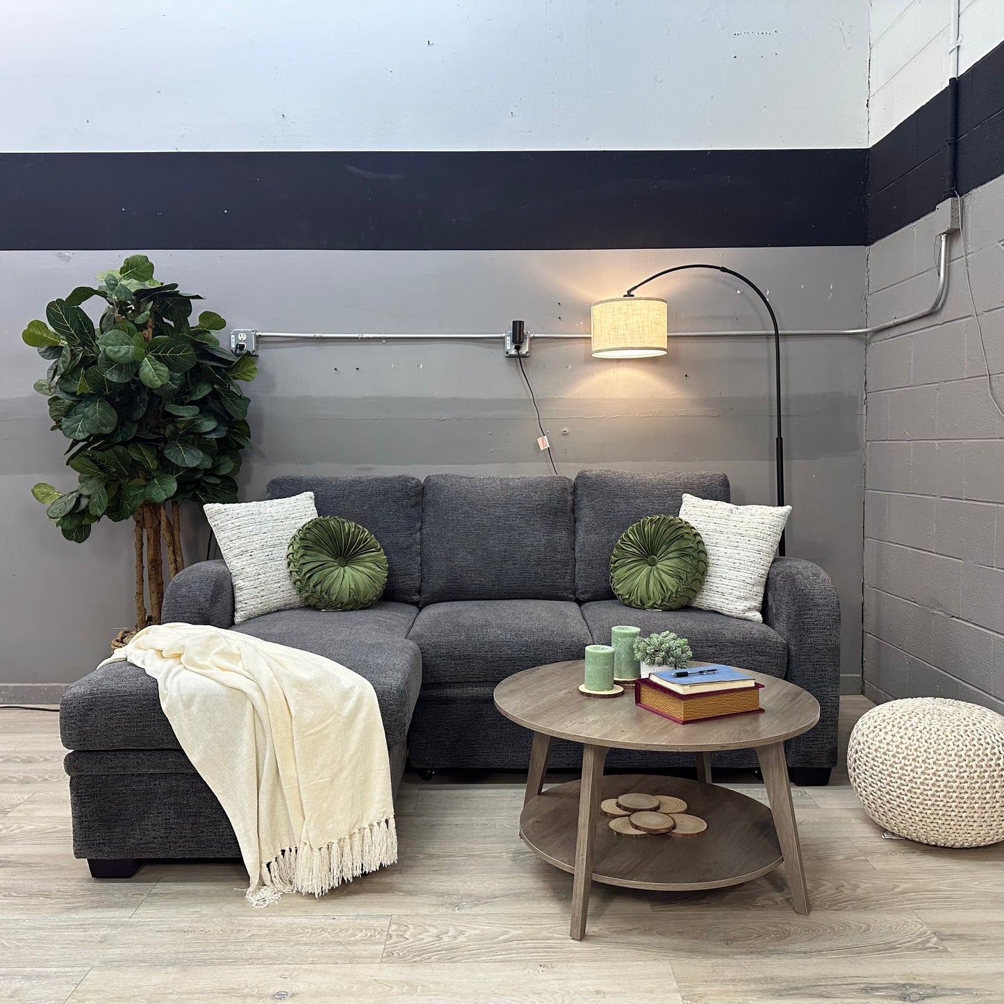 Coddle Aria Fabric Sleeper Sofa with Reversible Chaise and Storage