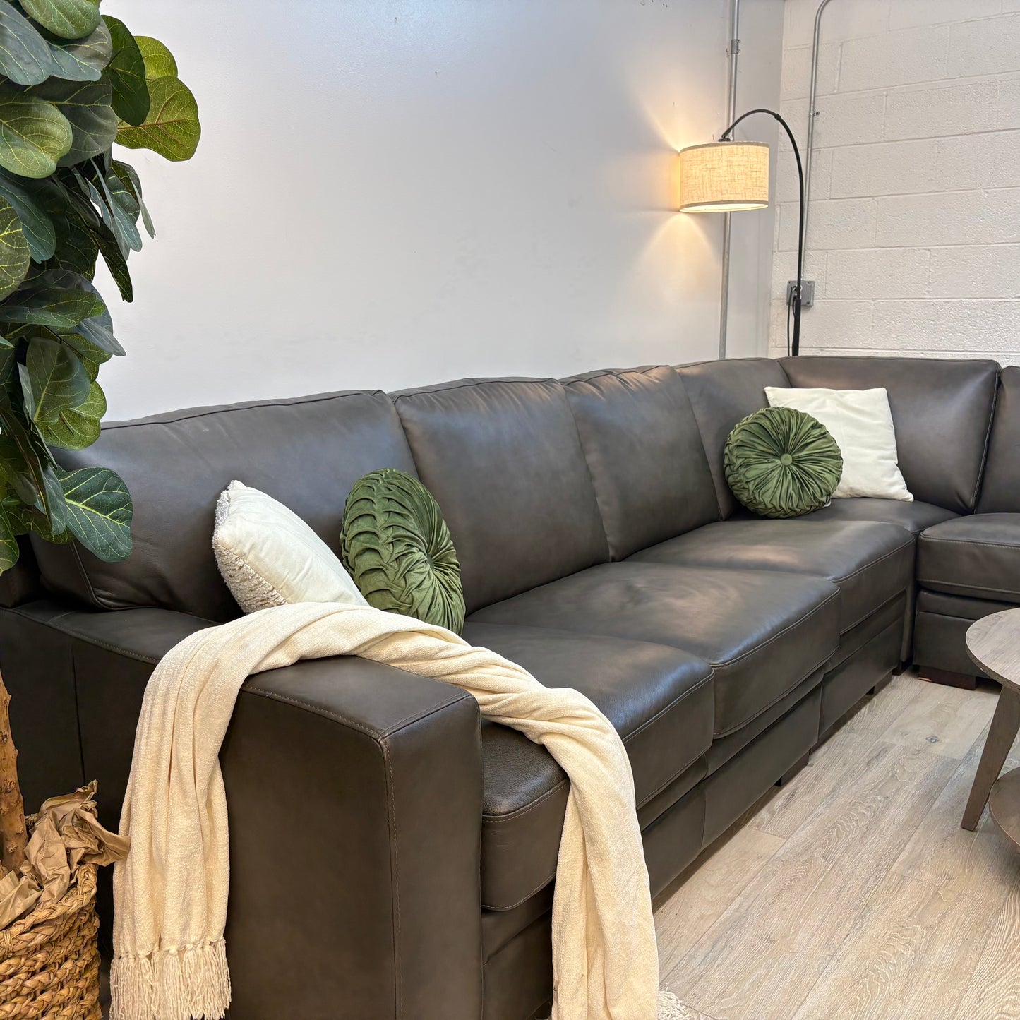 Luca 4-piece Top Grain Leather Sectional