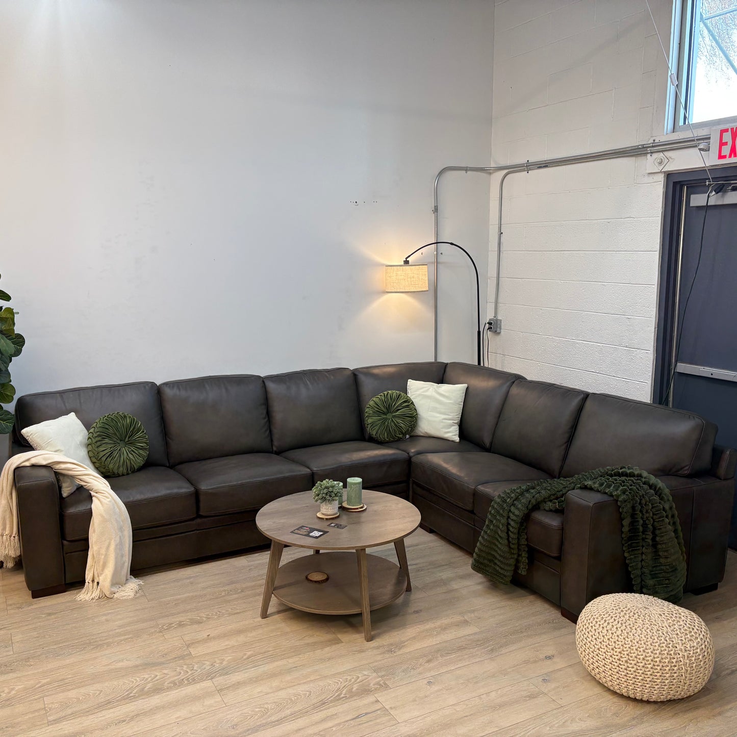 Luca 4-piece Top Grain Leather Sectional