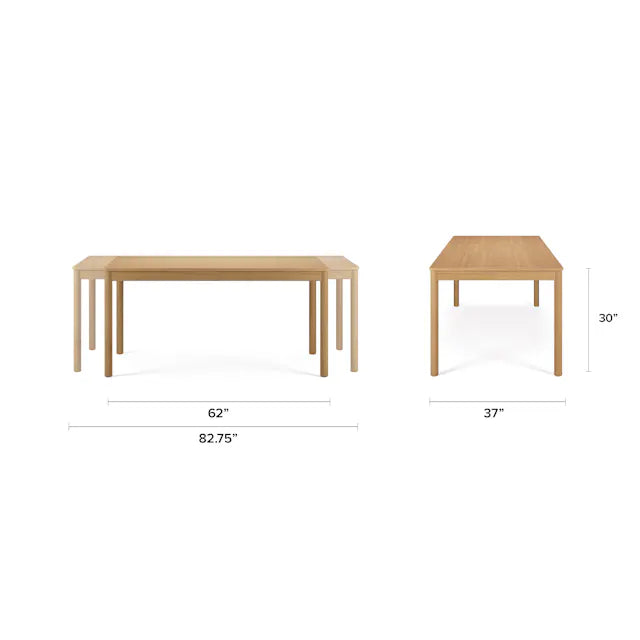 Article Heidi 62" - 82.75" Extendable Dining Table - White Oak