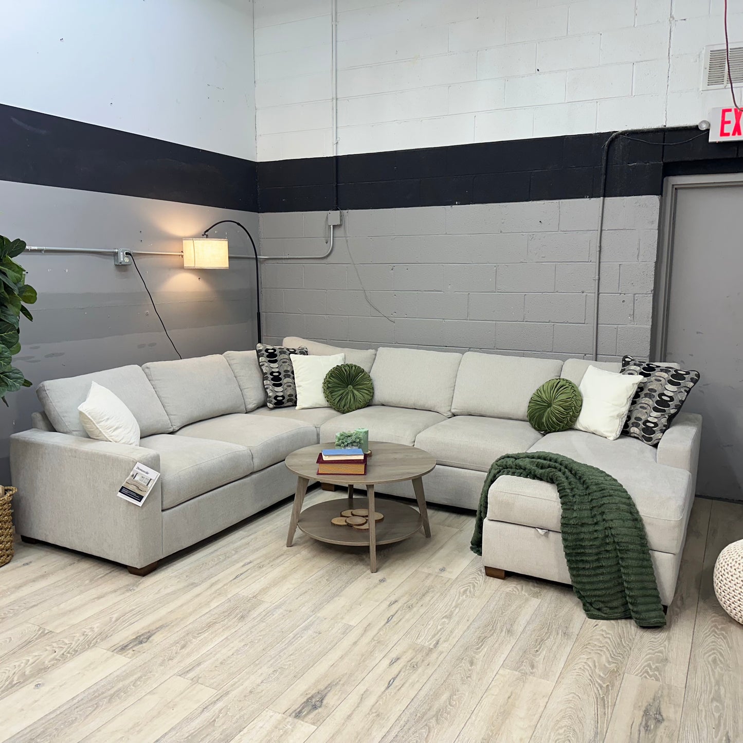 Thomasville Glenn Fabric Sectional with Storage Chaise