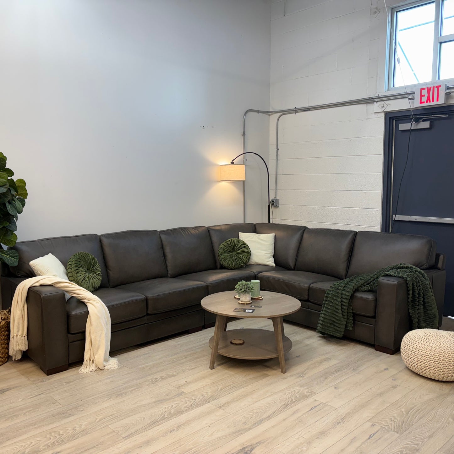 Luca 4-piece Top Grain Leather Sectional