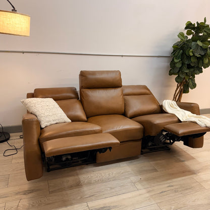 Thorton Leather Power Reclining Sofa - Brown