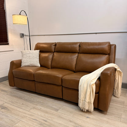 Thorton Leather Power Reclining Sofa - Brown