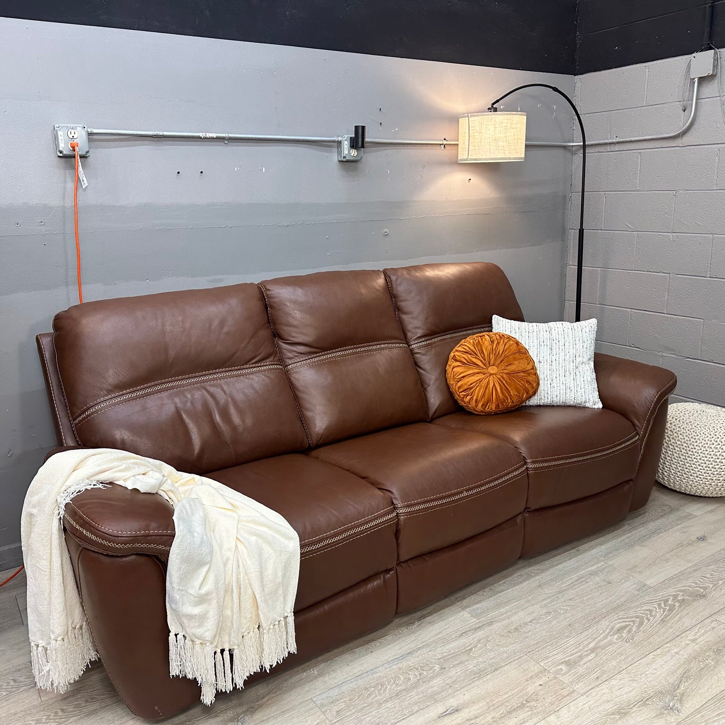 Oliver Leather Power Reclining Sofa with Power Headrests