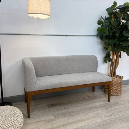 Article Rosin 56.75” Left Corner Banquette - Smoked Oak and Hestia Gray