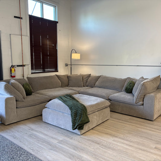 Customer Return Sereen 6-piece Fabric Modular Sectional, Taupe