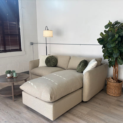 Article Leigh 86" Reversible Storage Sofa Bed Sectional - Silver Taupe