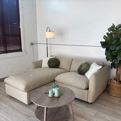 Article Leigh 86" Reversible Storage Sofa Bed Sectional - Silver Taupe